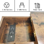 Load image into Gallery viewer, NeoStyle Side Table with Charging Station, Nightstand with USB Ports and Outlets,Flip Top Open Narrow Sofa End Table with Storage Shelf for Living Room, Bedroom