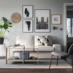 Load image into Gallery viewer, Nest of Tables, Set of 2, Light Beige/Glass, 90×50 cm