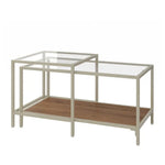 Load image into Gallery viewer, Nest of Tables, Set of 2, Light Beige/Glass, 90×50 cm