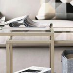 Load image into Gallery viewer, Nest of Tables, Set of 2, Light Beige/Glass, 90×50 cm