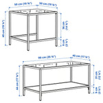 Load image into Gallery viewer, Nest of Tables, Set of 2, Light Beige/Glass, 90×50 cm