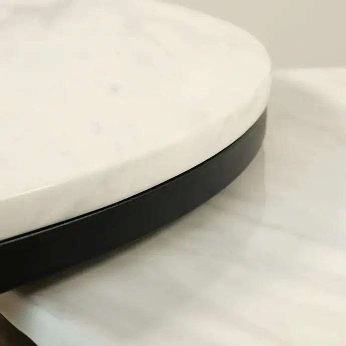Nesting Coffee Tables – Chrome Gold & Faux Marble