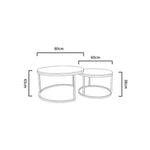 Load image into Gallery viewer, Nesting Coffee Tables – Chrome Gold &amp; Faux Marble