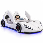 Load image into Gallery viewer, New Designer Car Shaped Children Bed Modern Black Boys High End Cartoon Upholstered Comfortable School Use Wood Frame