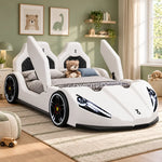 Load image into Gallery viewer, New Designer Car Shaped Children Bed Modern Black Boys High End Cartoon Upholstered Comfortable School Use Wood Frame