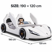 New Designer Car Shaped Children Bed Modern Black Boys High End Cartoon Upholstered Comfortable School Use Wood Frame