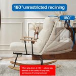 Load image into Gallery viewer, New Modern Rocking Chair – Upholstered Lounge Chair with Wooden Base &amp; Supportive Armrests**