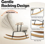 Load image into Gallery viewer, New Modern Rocking Chair – Upholstered Lounge Chair with Wooden Base &amp; Supportive Armrests**