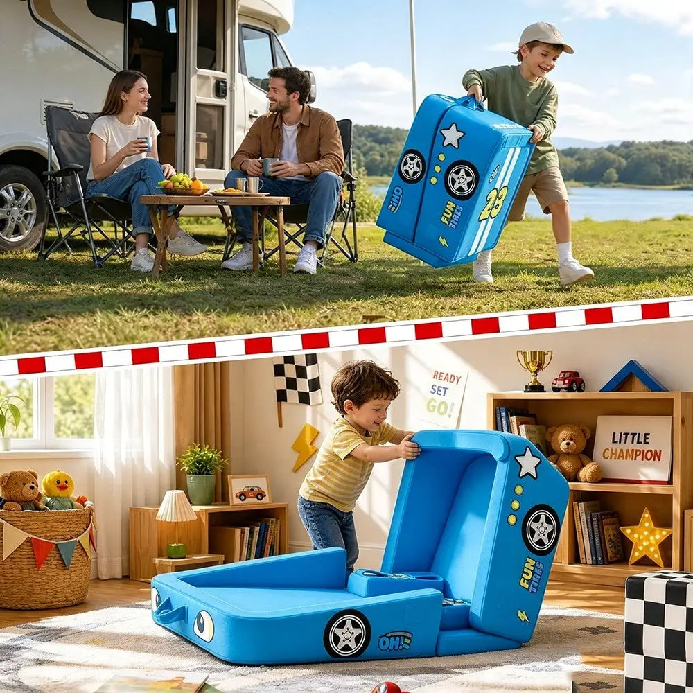 New Racing Car Design Montessori Toddler Boys Travel Bed All Foam Kids Sofa Play Couch Floor Beds Home Bedroom Camping