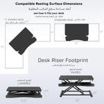 Load image into Gallery viewer, NEWSTAR 32 inch Desk Converter, K Series, Height Adjustable Sit to Stand Riser, Dual Monitor and Laptop Workstation with Wide Keyboard Tray, Black