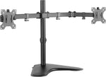 Load image into Gallery viewer, Newstar Dual Monitor Stand | Double Monitor Desk Stand Fits Two x 13 to 32 Inch Computer Screens | Freestanding Base | 2 Heavy Duty Full Motion Adjustable Arms | VESA Compatible