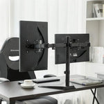Load image into Gallery viewer, Newstar Dual Monitor Stand | Double Monitor Desk Stand Fits Two x 13 to 32 Inch Computer Screens | Freestanding Base | 2 Heavy Duty Full Motion Adjustable Arms | VESA Compatible