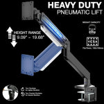 Load image into Gallery viewer, NEWSTAR Single Monitor Arm, Gas Spring Single Monitor Mount up to 49 inches, Ultrawide Monitor Arm Holds up to 20KG, Heavy Duty Monitor Mount Desk with C Clamp and Grommet Base
