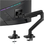 Load image into Gallery viewer, NEWSTAR Single Monitor Arm, Gas Spring Single Monitor Mount up to 49 inches, Ultrawide Monitor Arm Holds up to 20KG, Heavy Duty Monitor Mount Desk with C Clamp and Grommet Base