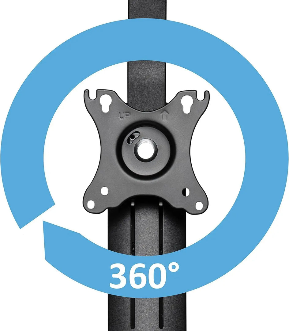NEWSTAR Single Monitor Stand VESA Mount for 17-32 Inch Screens, Free-Standing Monitor Riser with Swivel Tilt Rotation Height Adjustable, VESA Monitor Mount Hold up to 2~7KG , VESA 75x75 100x100 mm