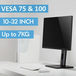 Load image into Gallery viewer, NEWSTAR Single Monitor Stand VESA Mount for 17-32 Inch Screens, Free-Standing Monitor Riser with Swivel Tilt Rotation Height Adjustable, VESA Monitor Mount Hold up to 2~7KG , VESA 75x75 100x100 mm