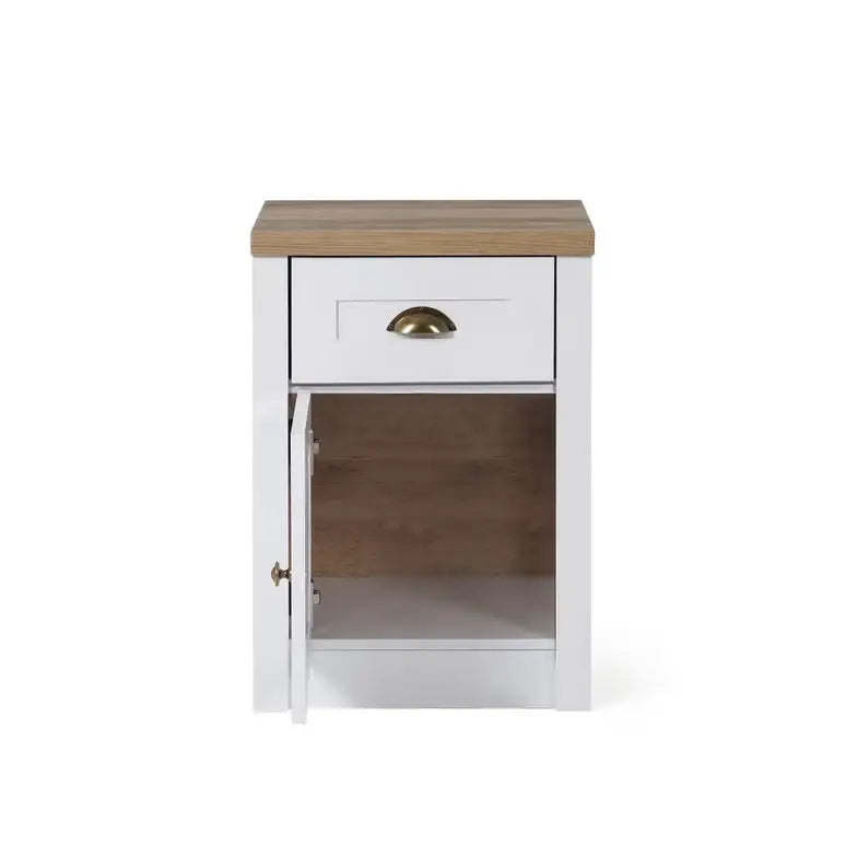 Nightstand with 1 Drawer & 1 Door – White