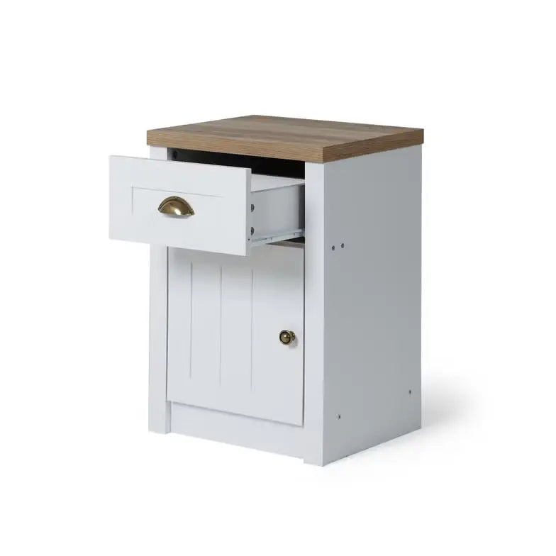 Nightstand with 1 Drawer & 1 Door – White