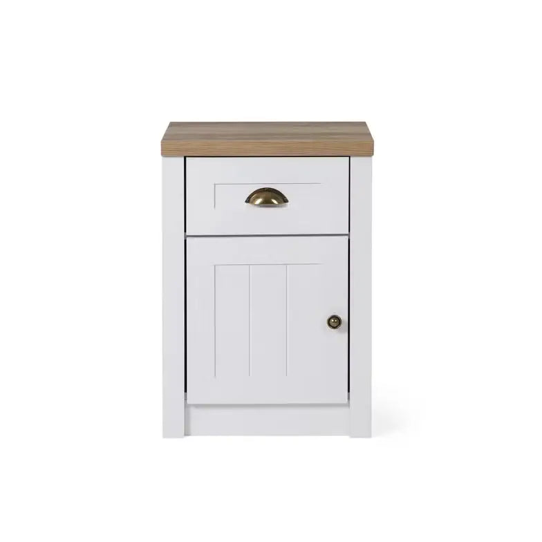 Nightstand with 1 Drawer & 1 Door – White