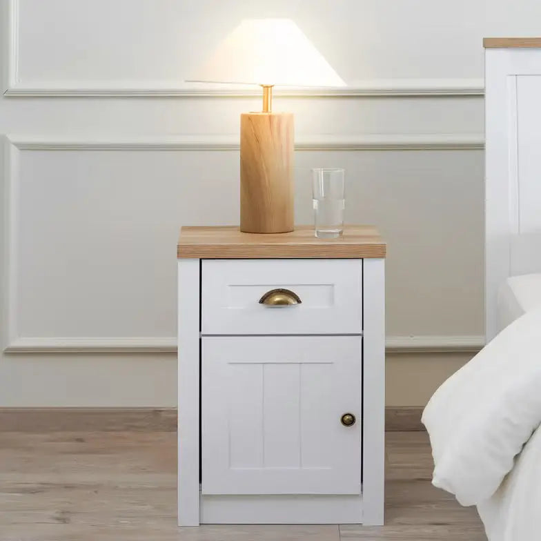 Nightstand with 1 Drawer & 1 Door – White