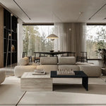 Load image into Gallery viewer, Nordic Modern Living Room Furniture - Removable Storage Travertine Marble Coffee Table with Iron Base-GCC Home Center
