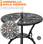 Load image into Gallery viewer, NUU GARDEN 3 Piece Bistro Set Outdoor, All Weather Cast Aluminum Patio Bistro Sets Patio Table and Chairs Set of 2 with Umbrella Hole for Yard, Balcony, Black, Butterfly Backrest