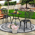 Load image into Gallery viewer, NUU GARDEN 3 Piece Bistro Set Outdoor, All Weather Cast Aluminum Patio Bistro Sets Patio Table and Chairs Set of 2 with Umbrella Hole for Yard, Balcony, Black, Butterfly Backrest