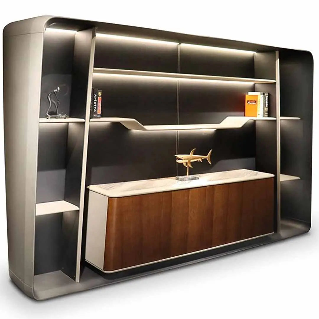 Office Cabinet With Multiple Shelves For Files, Books, Office Supplies - Brown-GCC Home Center