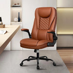 Load image into Gallery viewer, Guessky Office Chair, Big and Tall Office Chair Executive Office Chair Ergonomic Leather Chair with Lumbar Support High Back Home Office Desk Chairs Computer Chair with Adjustable Flip-Up Arms (Brown)