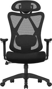 Office Chair, Ergonomic Desk Computer Chair, Mesh Chair, Adjustable Lumbar Support and Headrest Adjustable Height Black for Office-GCC Home Center