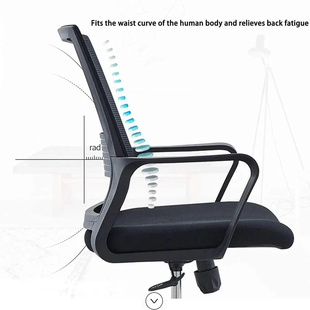 Office Chairs Desk Chair Adjustable and Swivel Home Office Chair Mid-Back with Lumbar Support Ergonomic-GCC Home Center
