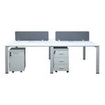 Load image into Gallery viewer, Office Desk, Work Station For Four People (x4) with Movable Drawers - Matt White-GCC Home Center
