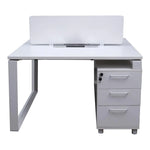 Load image into Gallery viewer, Office Desk, Work Station for two (x2) With Metal Legs - Matt White-GCC Home Center