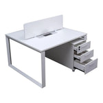 Load image into Gallery viewer, Office Desk, Work Station for two (x2) With Metal Legs - Matt White-GCC Home Center