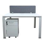 Load image into Gallery viewer, Office Desk, Work Station for two (x2) With Metal Legs - Matt White-GCC Home Center