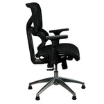 Load image into Gallery viewer, Black ergonomic office visitor chair with mesh back, lumbar support, padded seat, adjustable armrests, and chrome base
