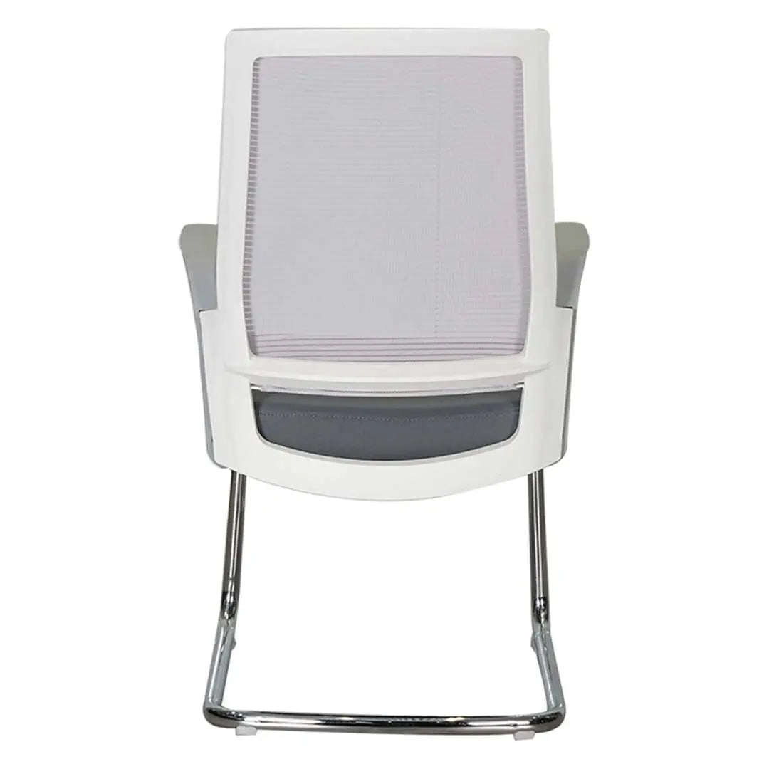 Office Visitor Chair With Armrests And Metal Leg - Grey-GCC Home Center