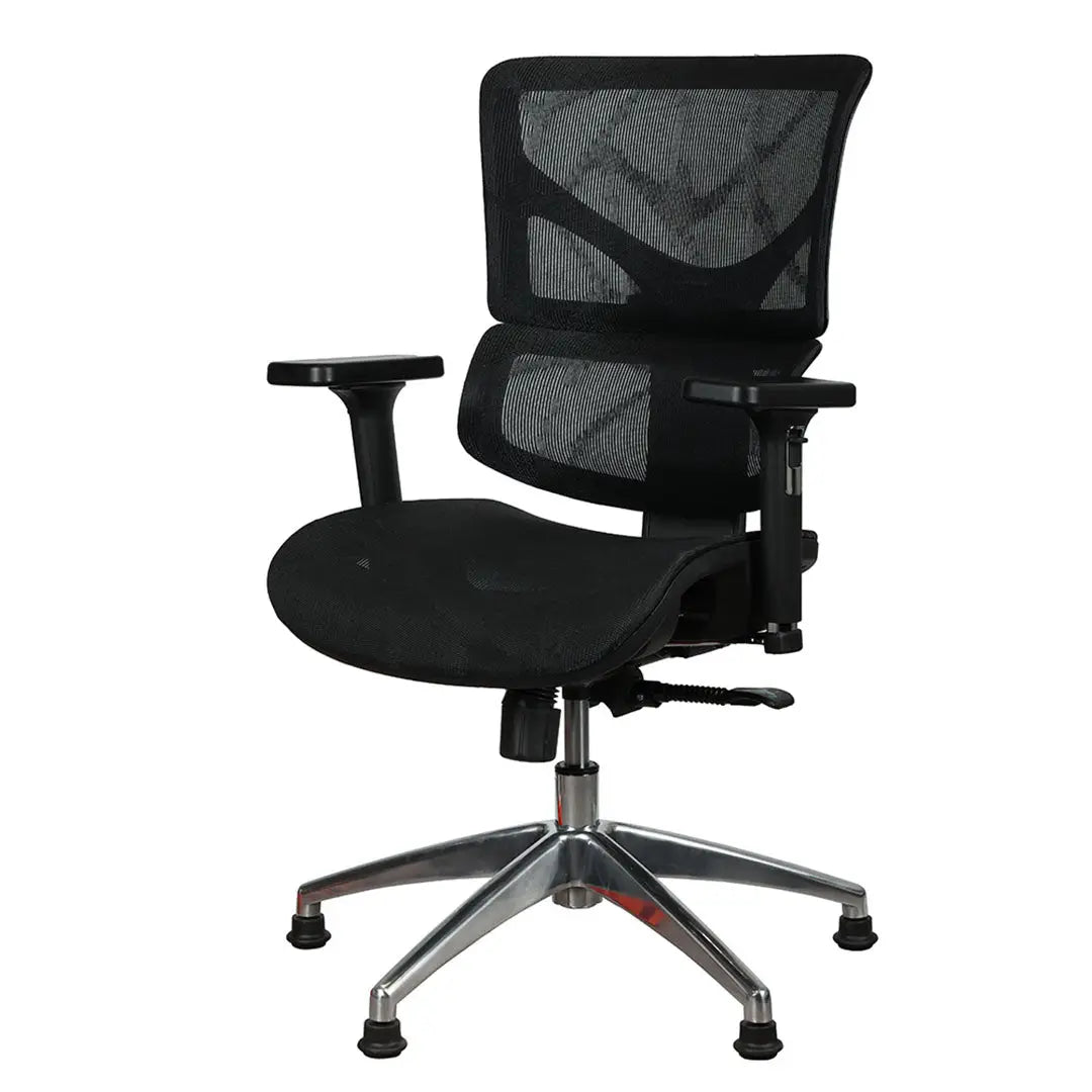 Office Visitor Chair With Height Adjustable, Armrests And 5 Swivel Wheels-GCC Home Center