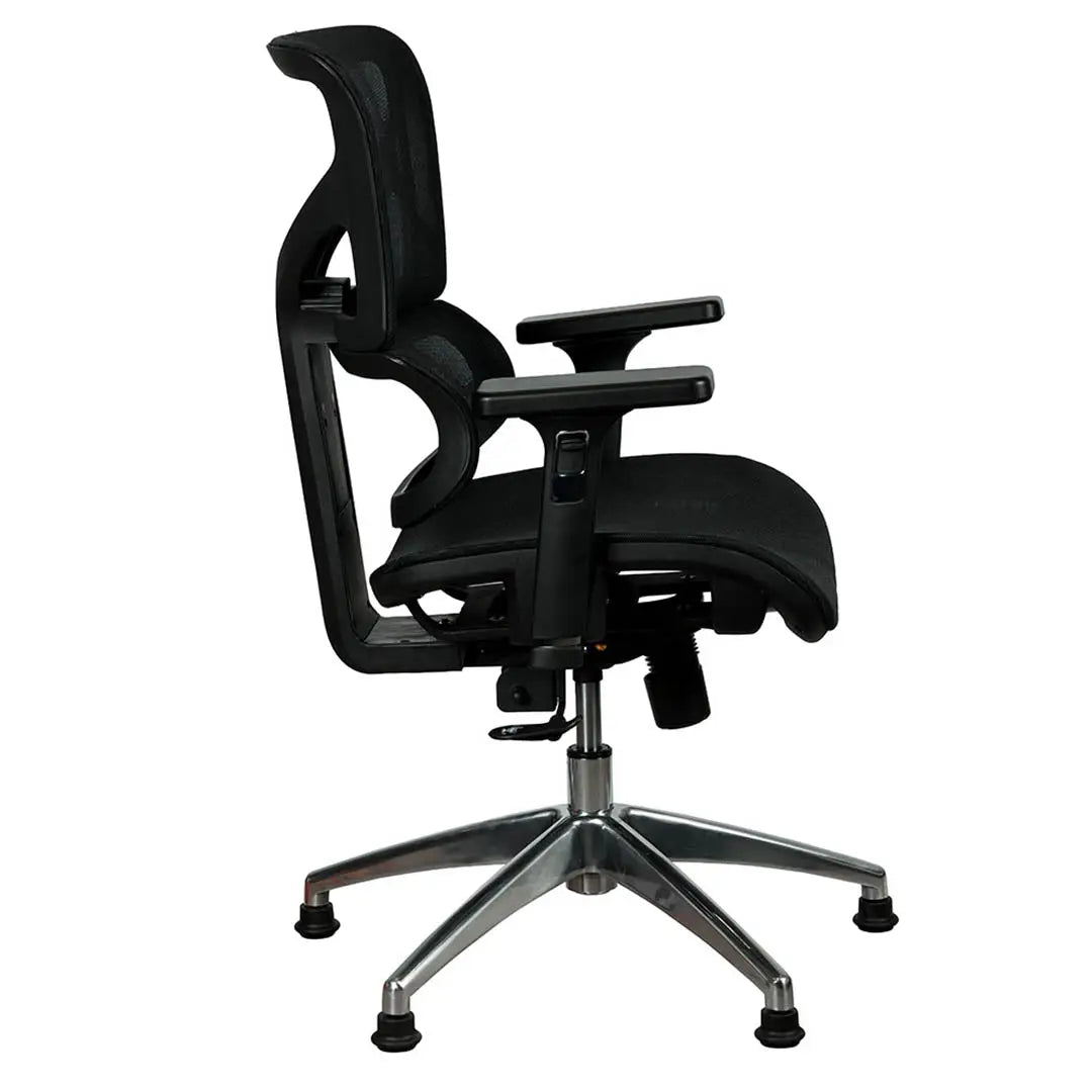 Office Visitor Chair With Height Adjustable, Armrests And 5 Swivel Wheels-GCC Home Center
