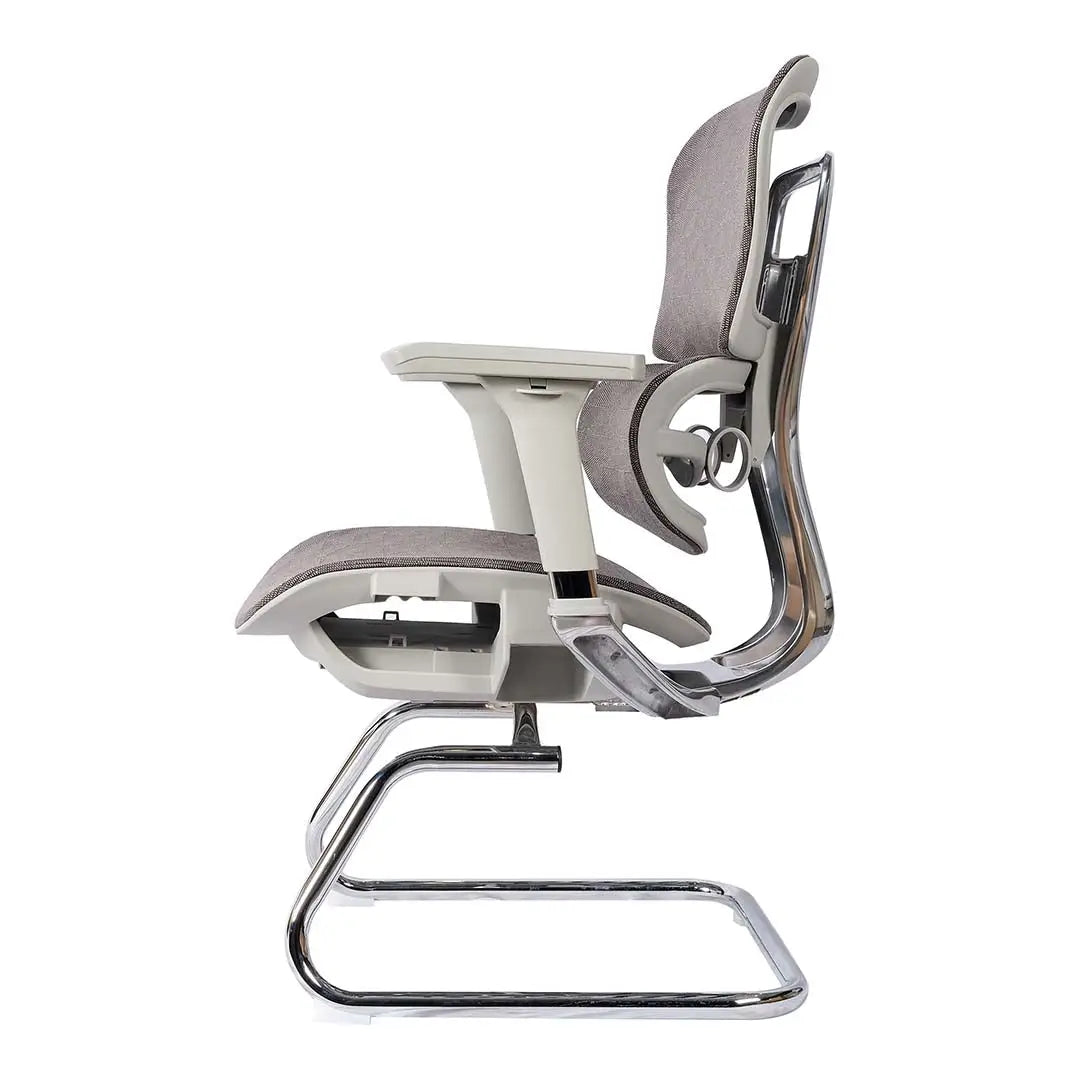 Office Visitor Chair With Height Adjustable, Lumbar Support And 5 Swivel Wheels-GCC Home Center