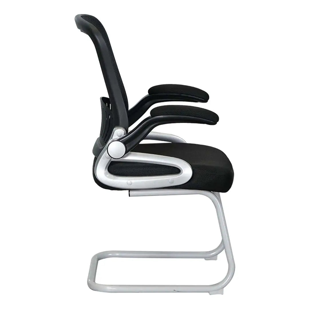 Office Visitor Chair With Lumbar Support And Metal Leg-GCC Home Center