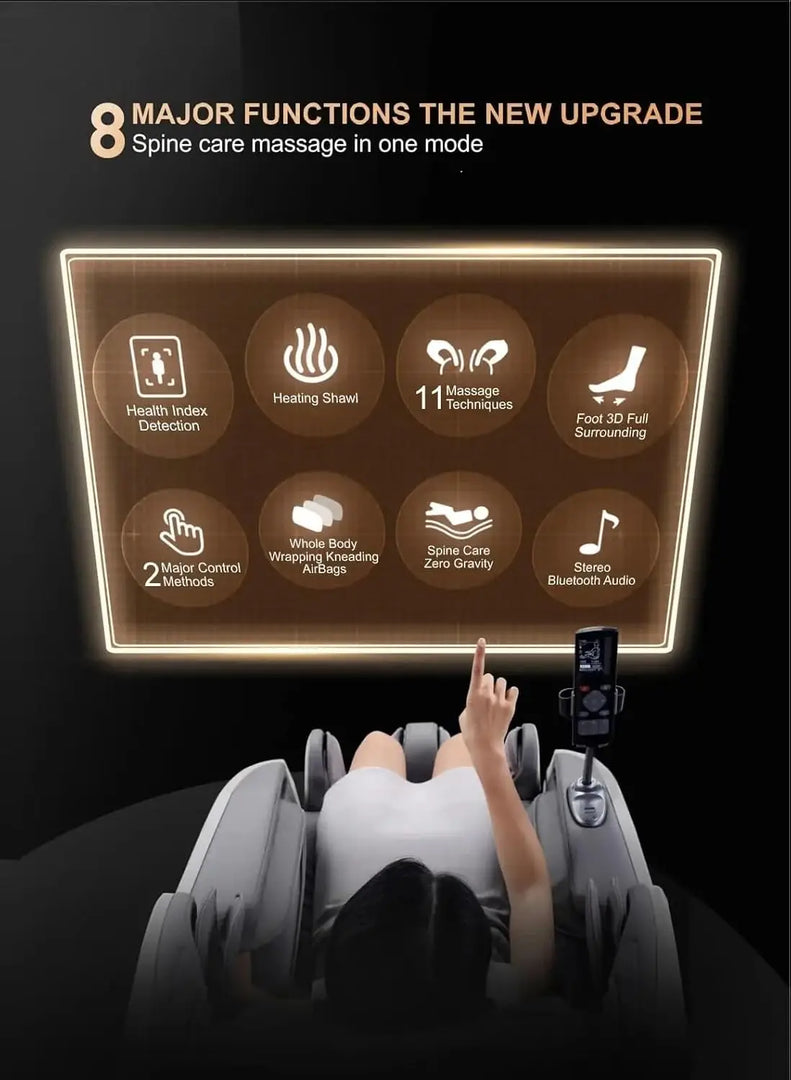 Organized Home Massage Chair A550 With Voice Control i-OPEN flexible guide rail 4D-Pro precision movement Dual intelligent detection Electric calf telescopic 3D all-inclusive air bag for foot (Black)