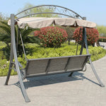 Load image into Gallery viewer, Outdoor Aluminum 3-Seater With Comfortable Cushion for Garden Balcony - Brown and Grey-GCC Home Center
