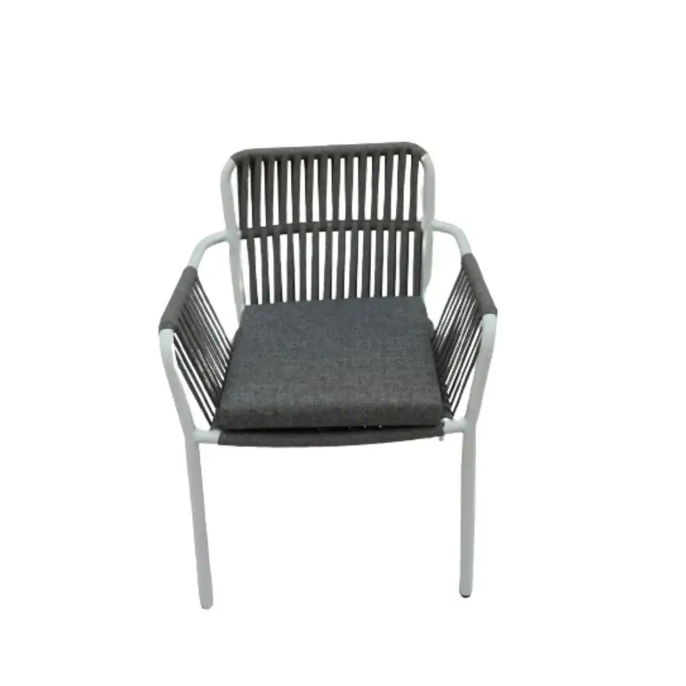 Outdoor Aluminum Frame Rope Dining Chair with Cushion-GCC Home Center