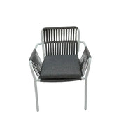 Outdoor Aluminum Frame Rope Dining Chair with Cushion-GCC Home Center