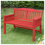 Load image into Gallery viewer, Outdoor Bench with Backrest, Red