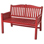 Load image into Gallery viewer, Outdoor Bench with Backrest, Red
