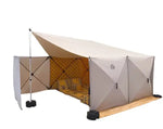Load image into Gallery viewer, Outdoor Canvas Cotton Pop up Quick-Set Instant Pop up Cabin Gazebo Screen Tent House Windbreaker with Tarp