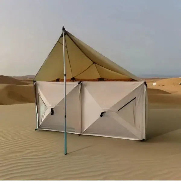 Outdoor Canvas Cotton Pop up Quick-Set Instant Pop up Cabin Gazebo Screen Tent House Windbreaker with Tarp