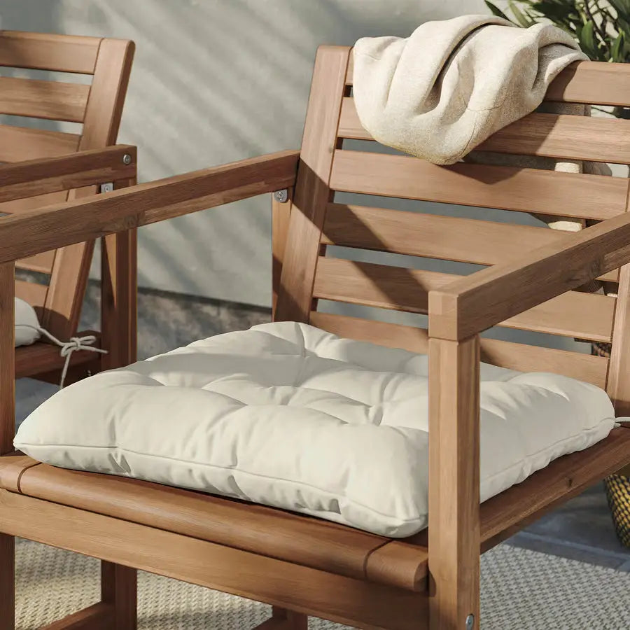 Outdoor Chair Cushion, Light Grey-Beige (36×32 cm)